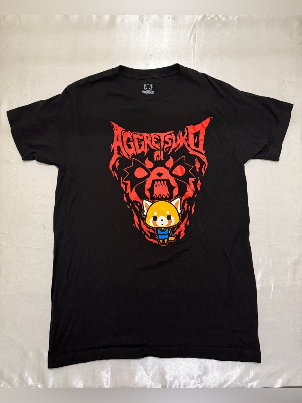 Aggretsuko Sanrio Rage T-Shirt Black size M 100% cotton